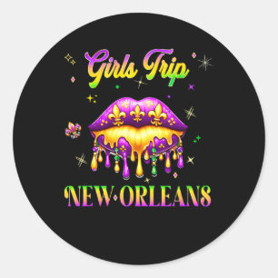 Girls Tour New Orleans Club Runder Aufkleber