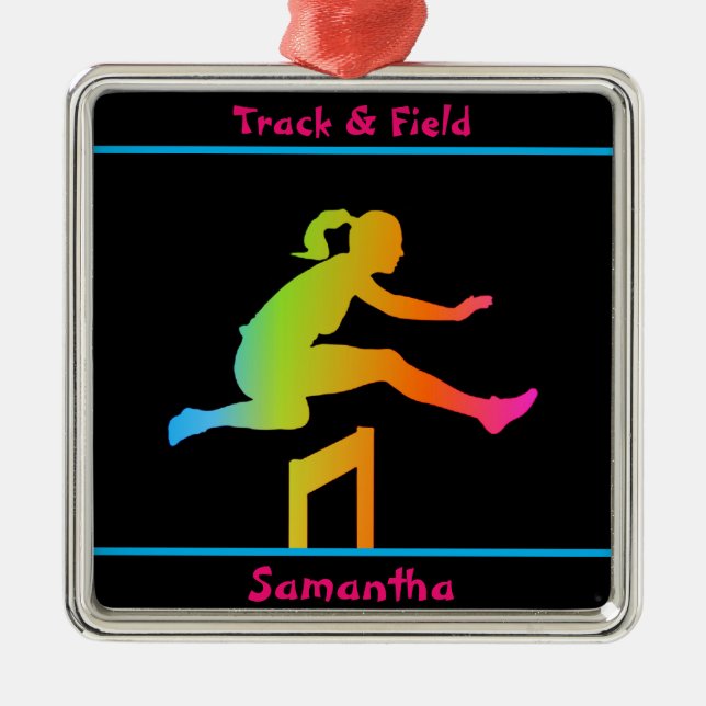 Girls Track and Field Keramik Ornament Aus Metall (Vorne)