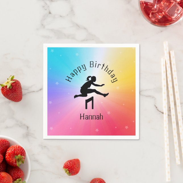 Girls Track & Field Rainbow Stars Serviette (Beispiel)