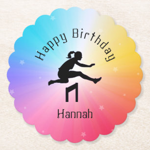 Girls Track & Field Rainbow Stars Untersetzer