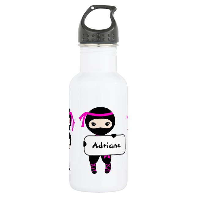 Girls Trendy Niedlich Ninja Krieger Kinder Individ Edelstahlflasche (Vorderseite)