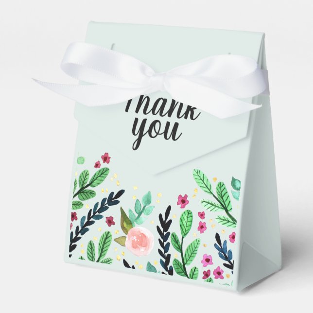 Girls Trendy Watercolor Blume Floral Baby Dusche Geschenkschachtel (Vorderseite)