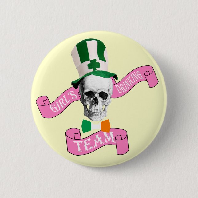 Girls Trinkteam St Patrick's Day Button (Vorderseite)