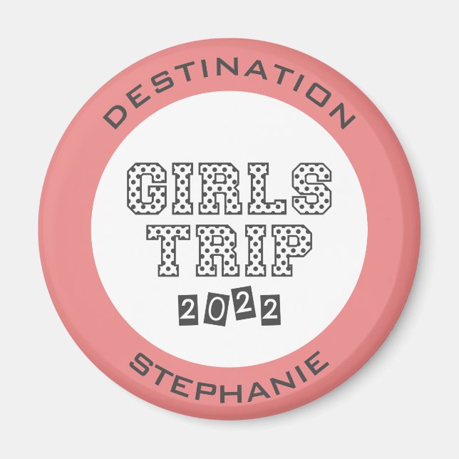 Girls Trip 2022 Girls Weekend Vacation Custom Magnet (Vorne)