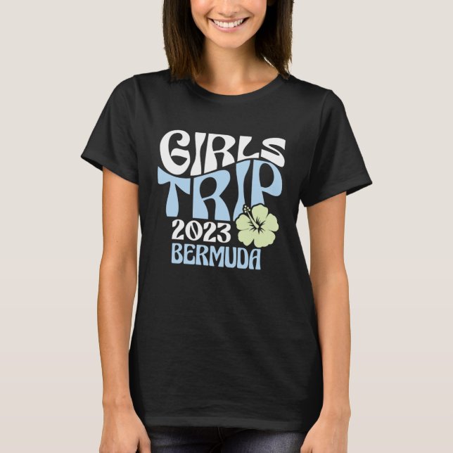 Girls Trip 2023 Bermuda Beach Destination Retro Gr T-Shirt (Vorderseite)