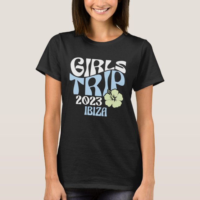 Girls Trip 2023 Ibiza Beach Destination Retro Groo T-Shirt (Vorderseite)