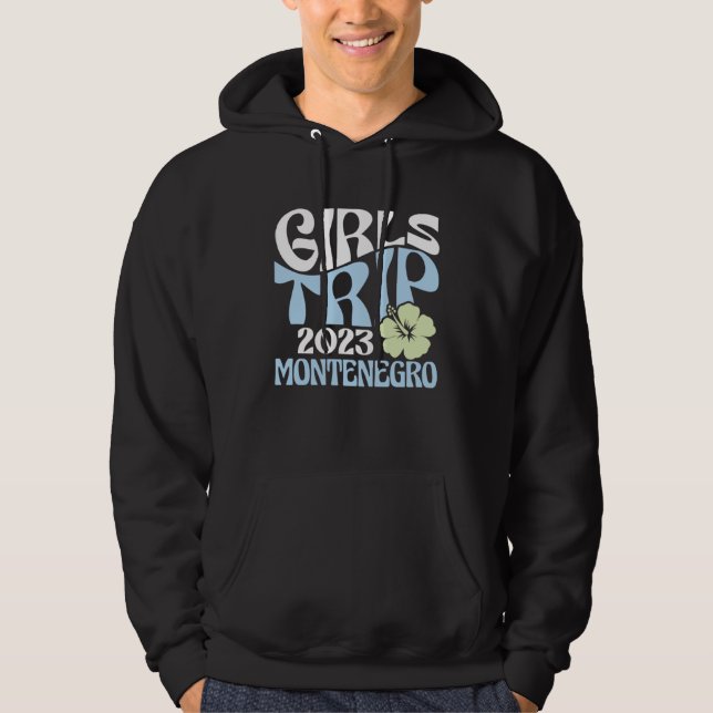 Girls Trip 2023 Montenegro Beach Destination Retro Hoodie (Vorderseite)