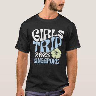 Girls Trip 2023 Singapore Beach Destination Retro T-Shirt