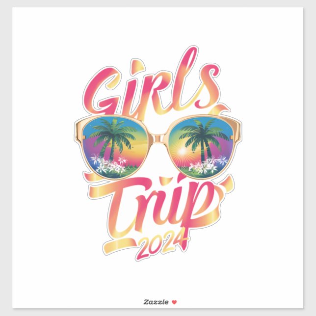 Girls Trip 2024 Summer Beach Vacation 2024 Aufkleber (Blatt)