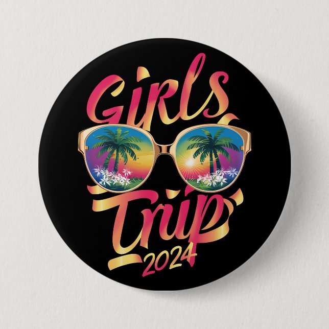 Girls Trip 2024 Summer Beach Vacation 2024 Button (Vorderseite)
