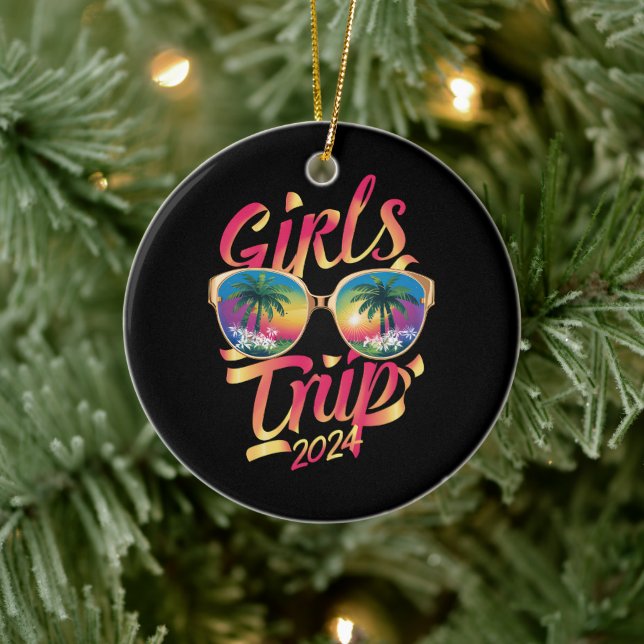Girls Trip 2024 Summer Beach Vacation 2024 Keramik Ornament (Baum)