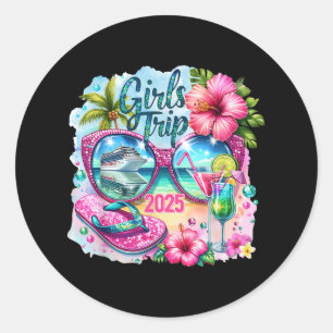 Girls Trip 2025 Hawaii Beach Sungles Summer Vacati Runder Aufkleber