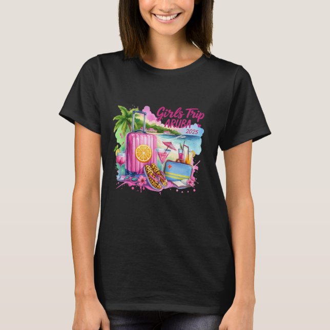 Girls Trip Aruba 2025 Tropical Vacation Vibes T-Shirt (Vorderseite)