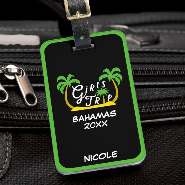 Girls Trip Bahamas Urlaub Karibik Insel Gepäckanhänger (Girls Trip Bahamas Vacation Caribbean Island Luggage Tag)