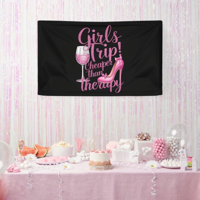 Girls Trip billiger als Therapiewochenende Party Banner (Party)