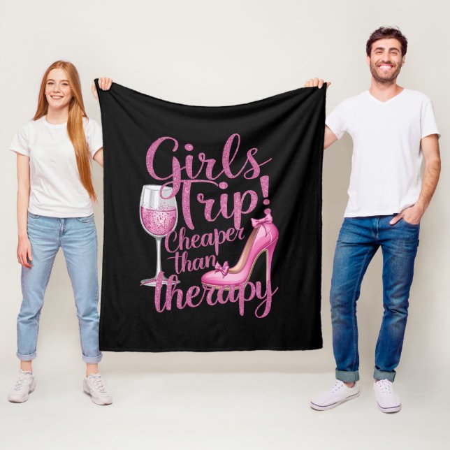Girls Trip billiger als Therapiewochenende Party Fleecedecke (Beispiel)