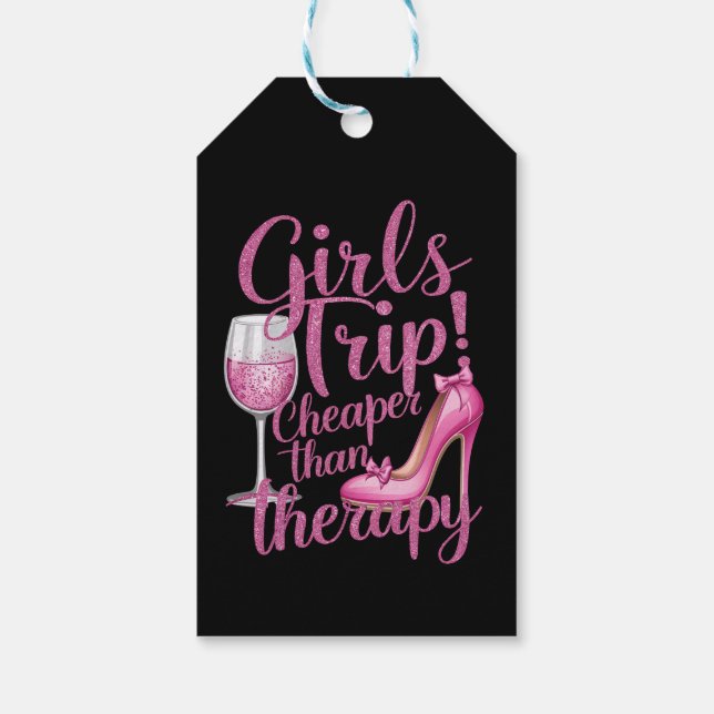 Girls Trip billiger als Therapiewochenende Party Geschenkanhänger (Rückseite)