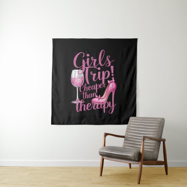 Girls Trip billiger als Therapiewochenende Party Wandteppich (Beispiel)