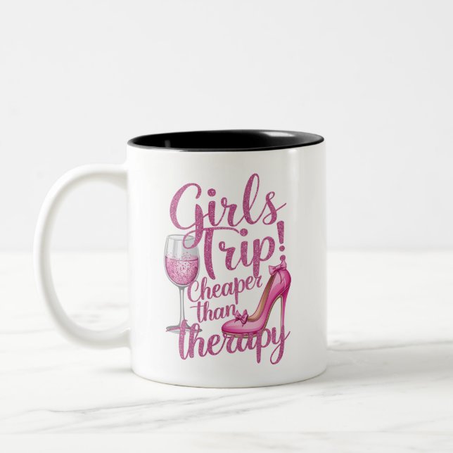 Girls Trip billiger als Therapiewochenende Party Zweifarbige Tasse (Links)