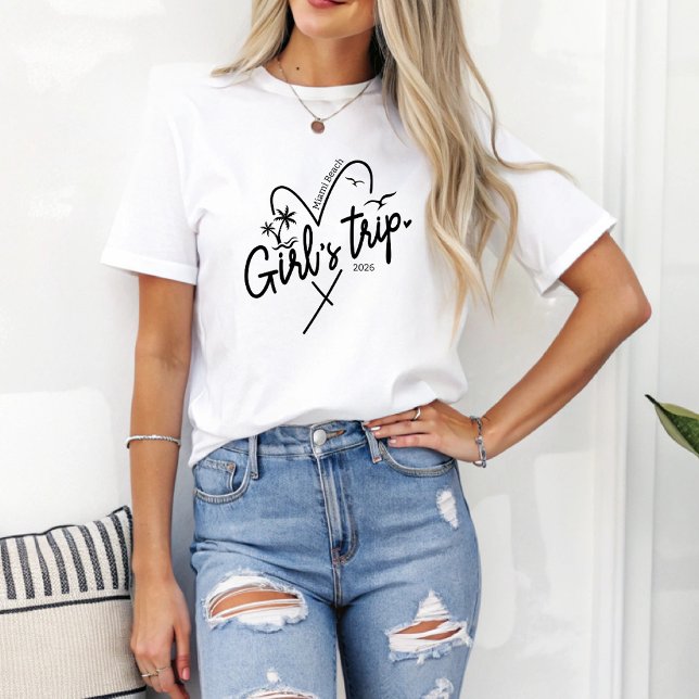 Girls Trip Custom Beach Zielort Reisen T-Shirt (Von Creator hochgeladen)