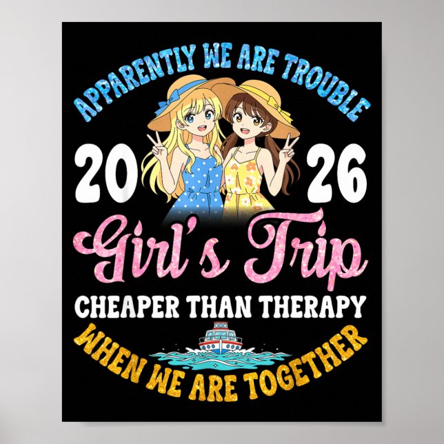 Girls Trip Hilarious Friends Fun Boat Ocean Travel Poster (Vorne)