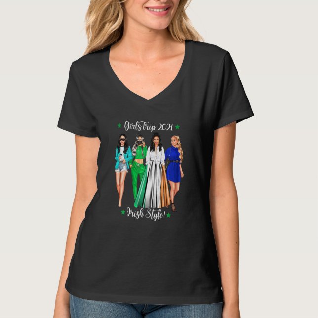 Girls Trip Irish Vacation Frauen Hen Do Holi T-Shirt (Vorderseite)