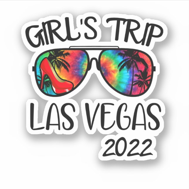 Girls Trip Las Vegas 2022 Sunglasses Summer Vacati Aufkleber (Vorderseite)