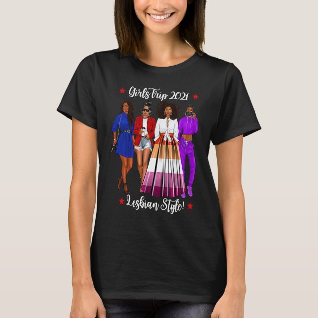 Girls Trip Lesbian Vacation Gay Woman Hen Do Holid T-Shirt (Vorderseite)