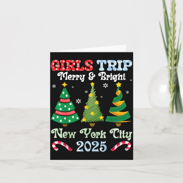 Girls Trip Merry And Bright Xmas New York City Vac Karte (Vorderseite)