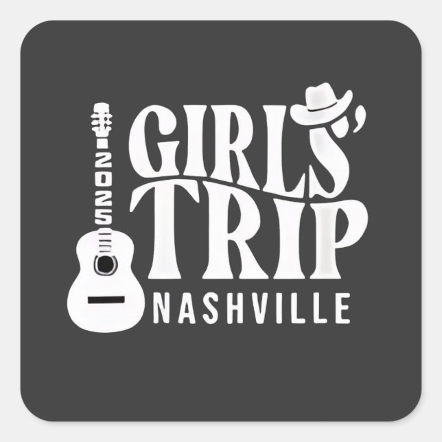 Girls Trip Nashville 2025 Urlaub Sommer Quadratischer Aufkleber (Vorderseite)