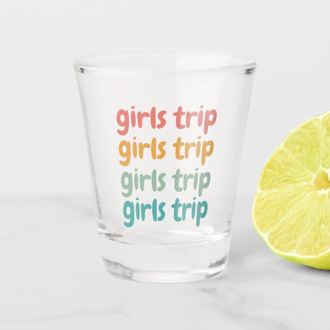 Girls Trip Niedlich Retro Girls Weekend Abenteuerr Schnapsglas (Vorderseite)