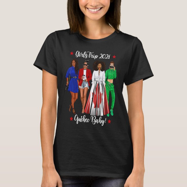 Girls Trip Quebec Falls Vacation Black Woman Canad T-Shirt (Vorderseite)