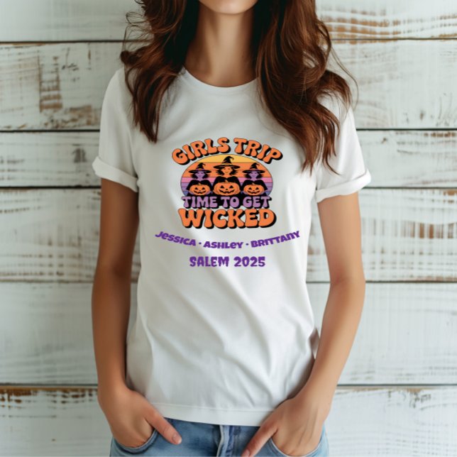 Girls Trip Retro Halloween-Party Hexen Freunde T-Shirt (Von Creator hochgeladen)