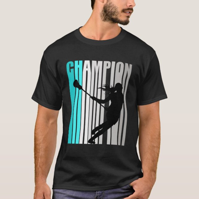 Girls Turquoise Lacrosse Champion Lacrosse Team T-Shirt (Vorderseite)