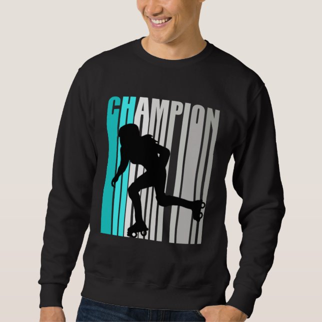 Girls Turquoise Roller Skating Champion Roller Ska Sweatshirt (Vorderseite)