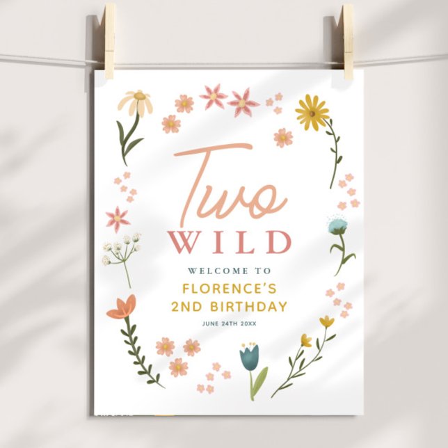 Girls Two Wild Boho Birthday Welcome Sign Poster (Von Creator hochgeladen)