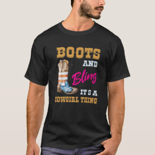 Girls USA FLAG Stiefel Bling sein Cowgirl Ding Cut T-Shirt