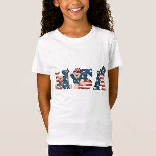 Girl's USA Teddy Bears Baby Doll T - Shirt