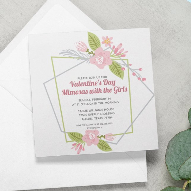 Girls Valentinstag Galentines Party Rosa Feiertagskarte (Von Creator hochgeladen)