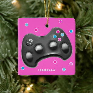 Girls Video Gamer Collectible Keramikornament
