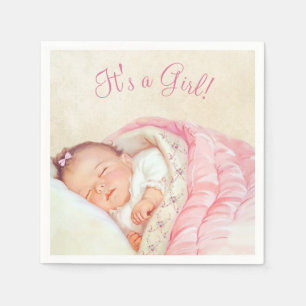 Girls Vintag Baby Shower Serviette