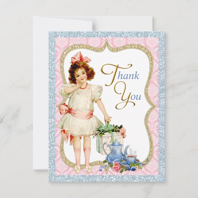 Girls Vintag Tee Party Danke (Vorderseite)