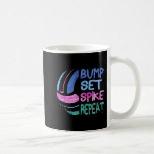 Girls Volleyball Bump Set Spike Wiederholung Blau  Kaffeetasse