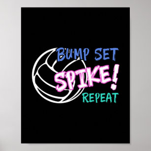 Girls Volleyball Bump Set Spike Wiederholung Poster