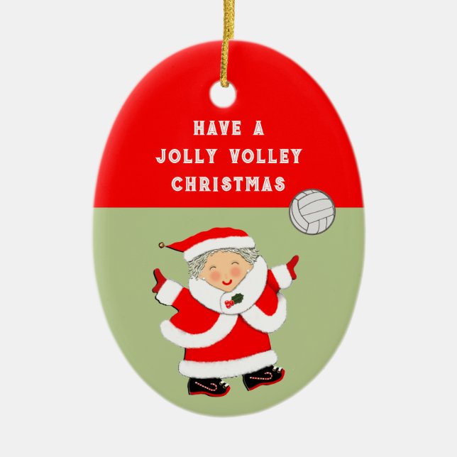 Girls Volleyball Christmas Collectif Keramik Ornament (Vorne)