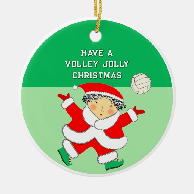 Girls Volleyball Christmas Collectif Keramik Ornament (Vorne)