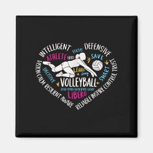Girls Volleyball Libero Herzvolley für Teens Wom Magnet
