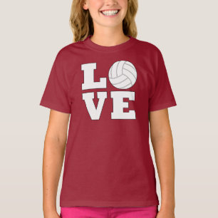 Girls Volleyball LIEBE Sportart Teamfarbe T-Shirt