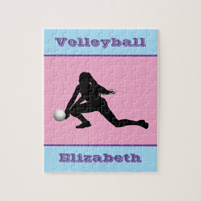 Girls Volleyball Pastel Jigsaw Puzzle (Vertikal)