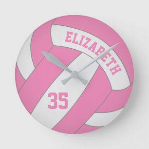 Girl's volleyball pink oder JEDE Farbe Runde Wanduhr